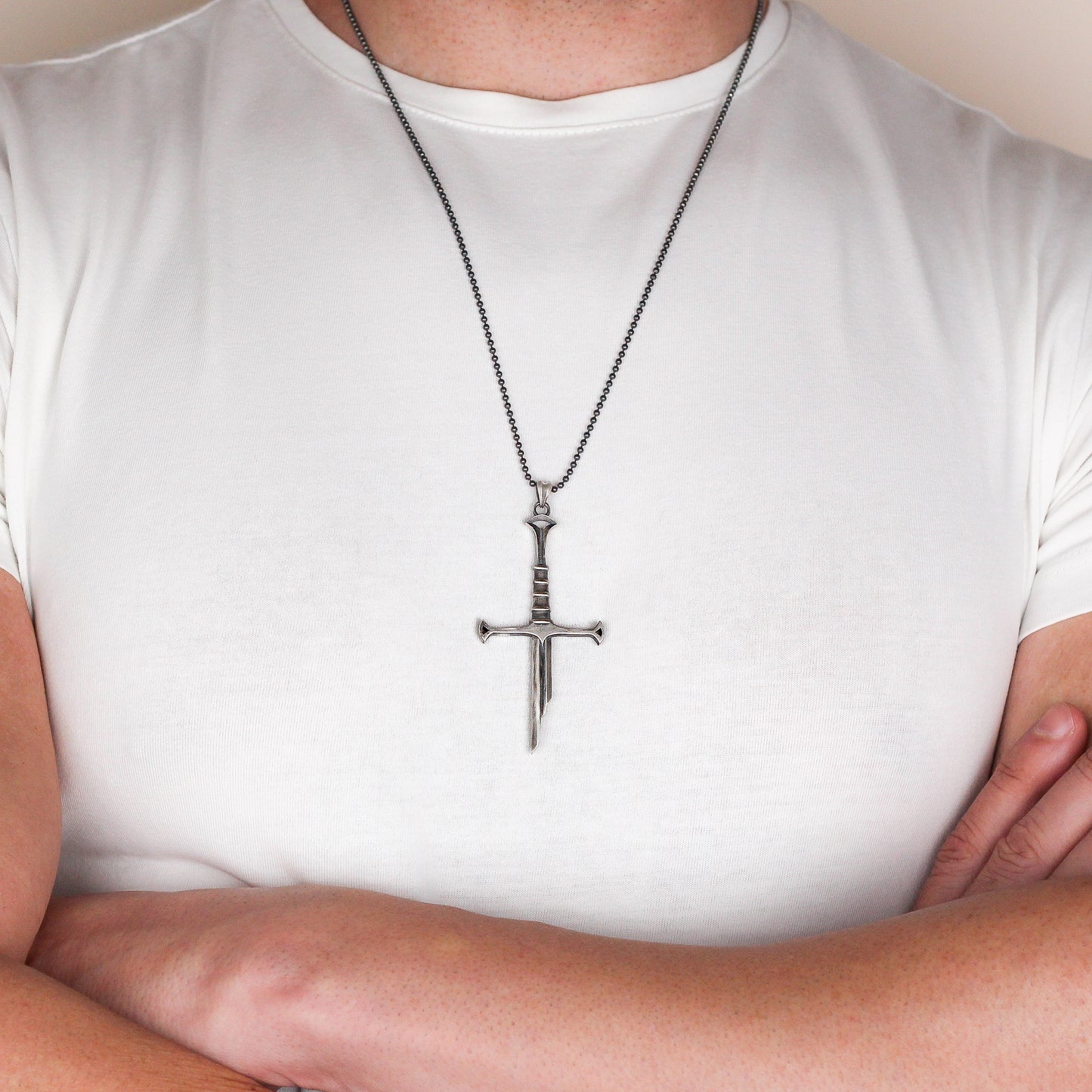 Broken Sword Sterling Silver Necklace