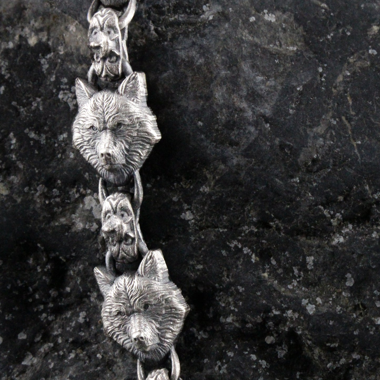 Sterling Silver Wolf Bracelet