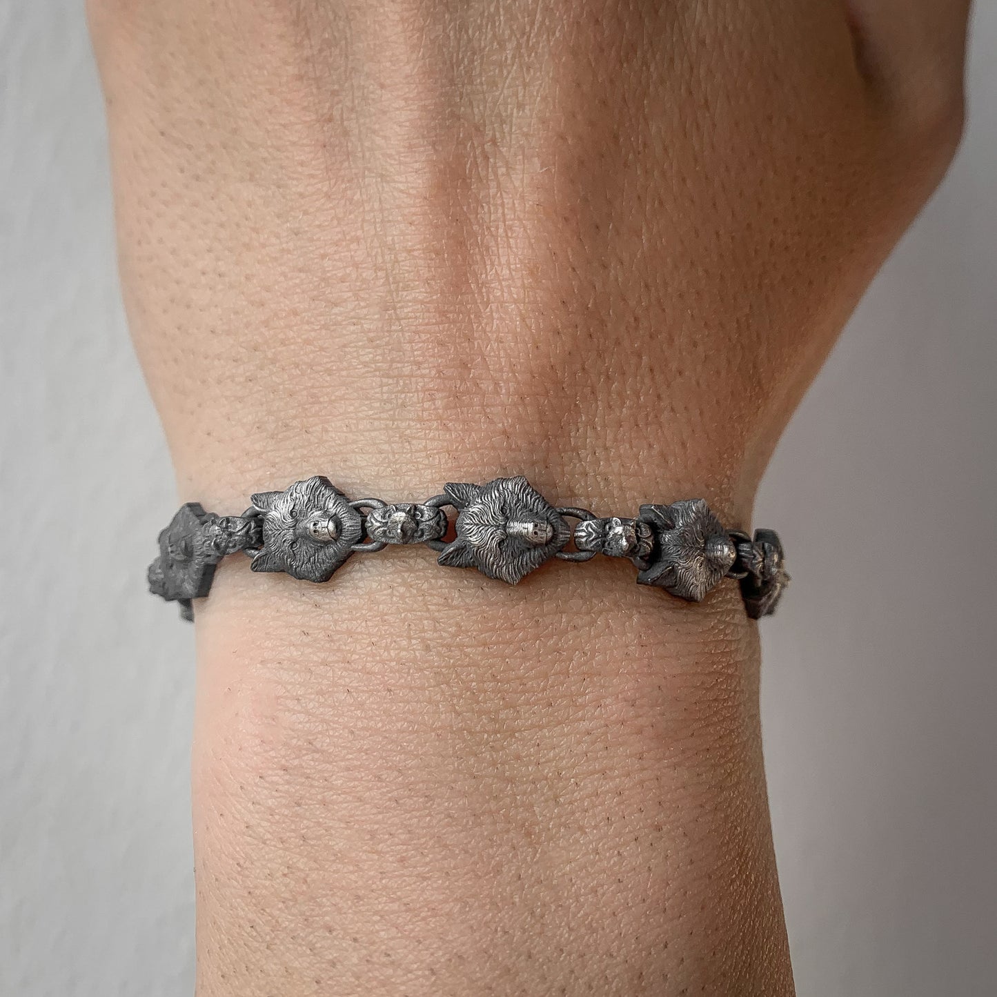 Sterling Silver Wolf Bracelet