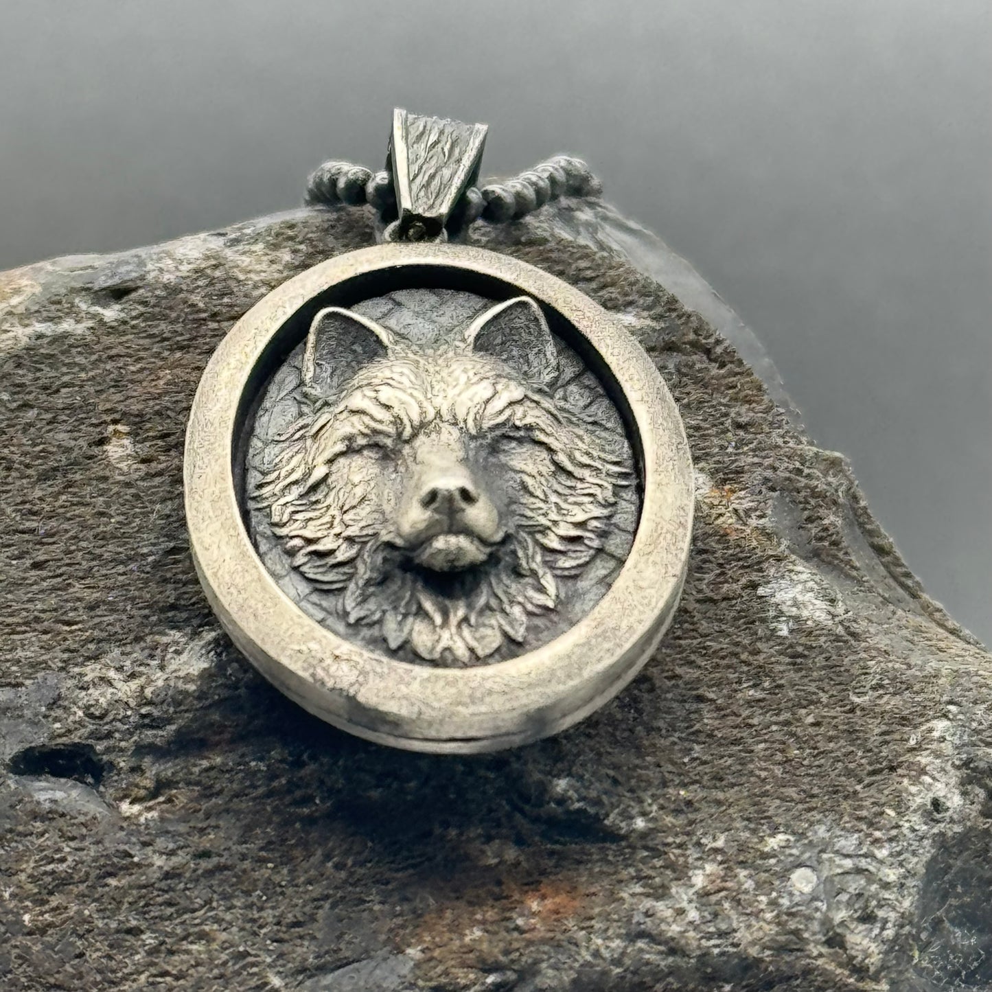 Solid Silver Wolf Necklace