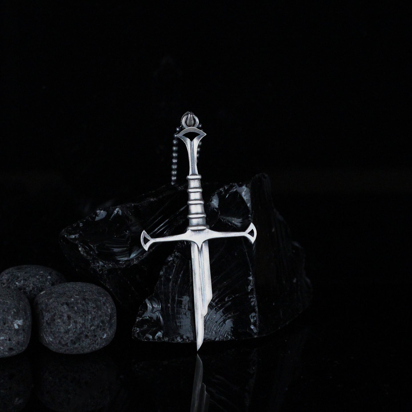 Broken Sword Sterling Silver Necklace