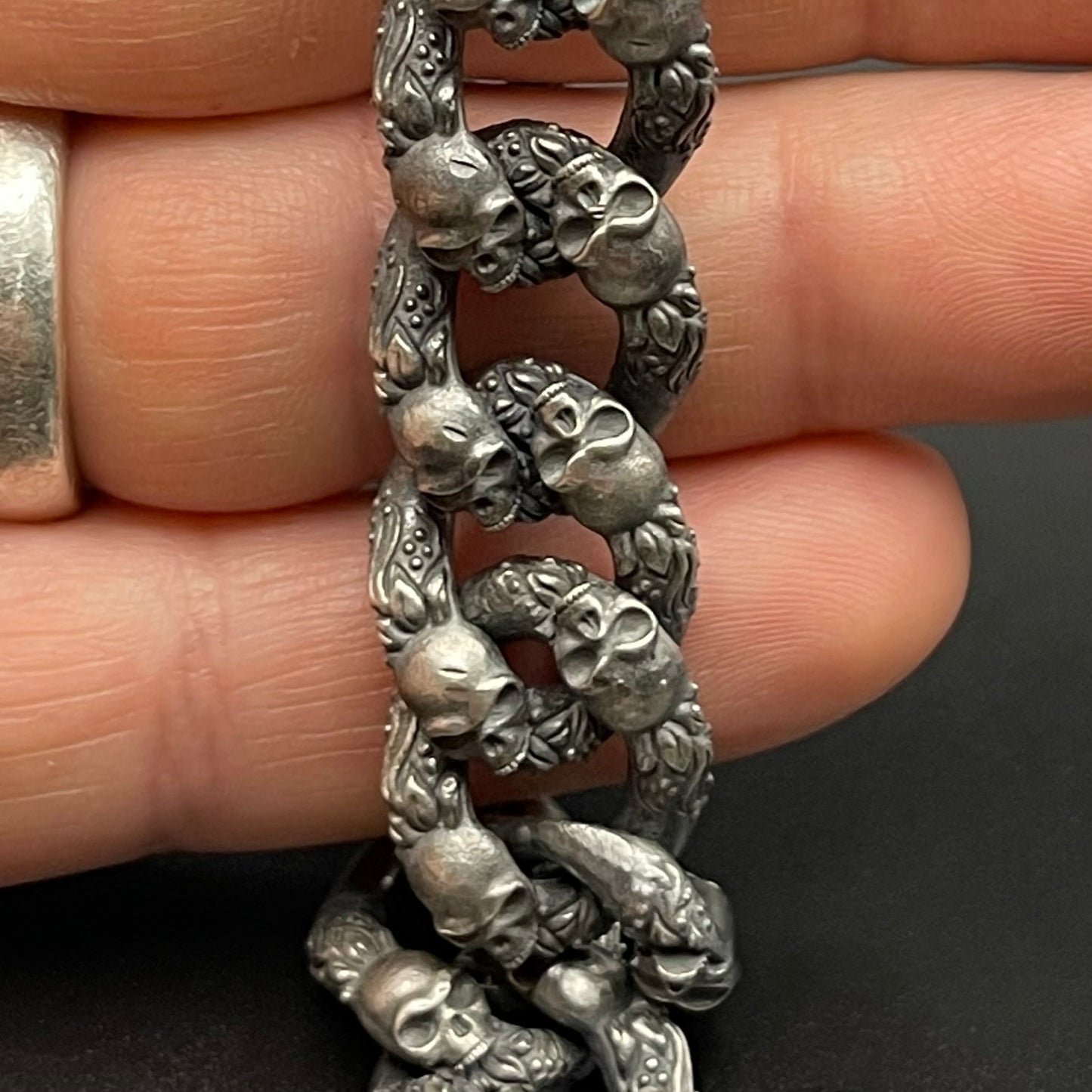 Sterling Silver Skull Bracelet