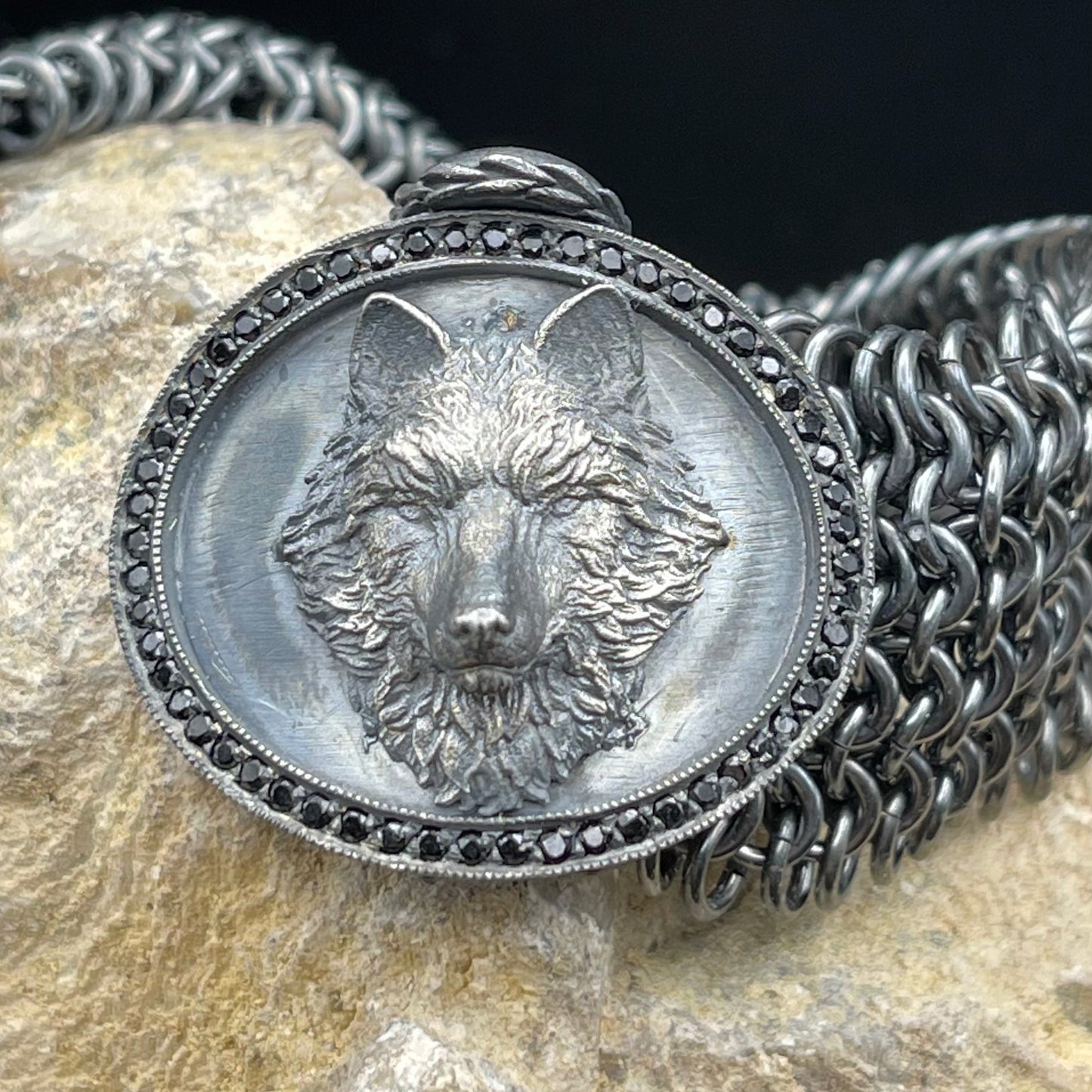 Sterling Silver Wolf Bracelet