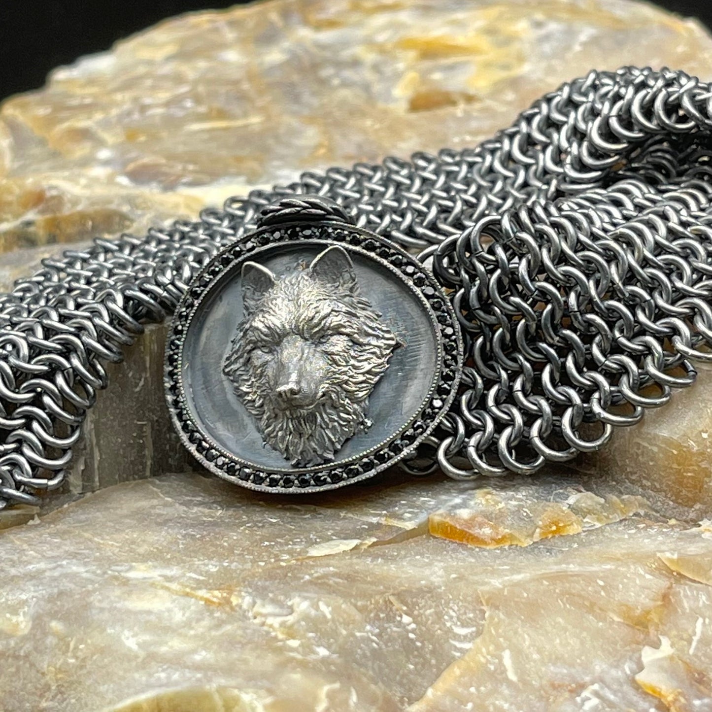 Sterling Silver Wolf Bracelet