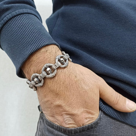 Sterling Silver Skull Bracelet